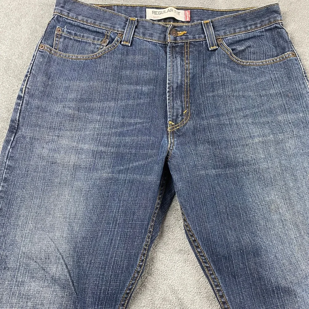 2009 Levi's Mens W34 L30 505 Regular Fit Jeans Blue Medium Wash Straight Leg